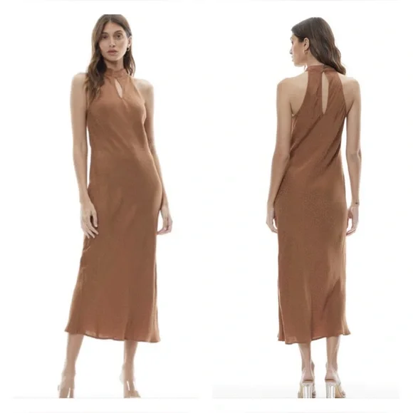 Young Fabulous & Broke Lou Lou Dress In Brown Animal Print - Picture 1 of 4